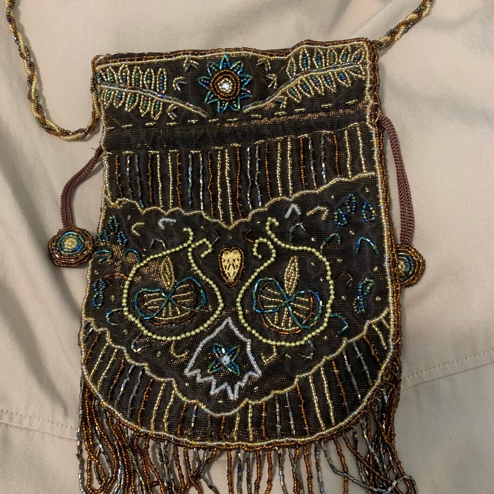 Beautifully beaded, unique, cross body bag